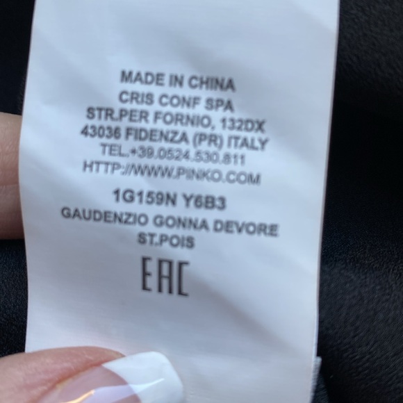 PINKO Gaudenzio Black and White  Silk Blend Midi Skirt size US 6 - Picture 9 of 10